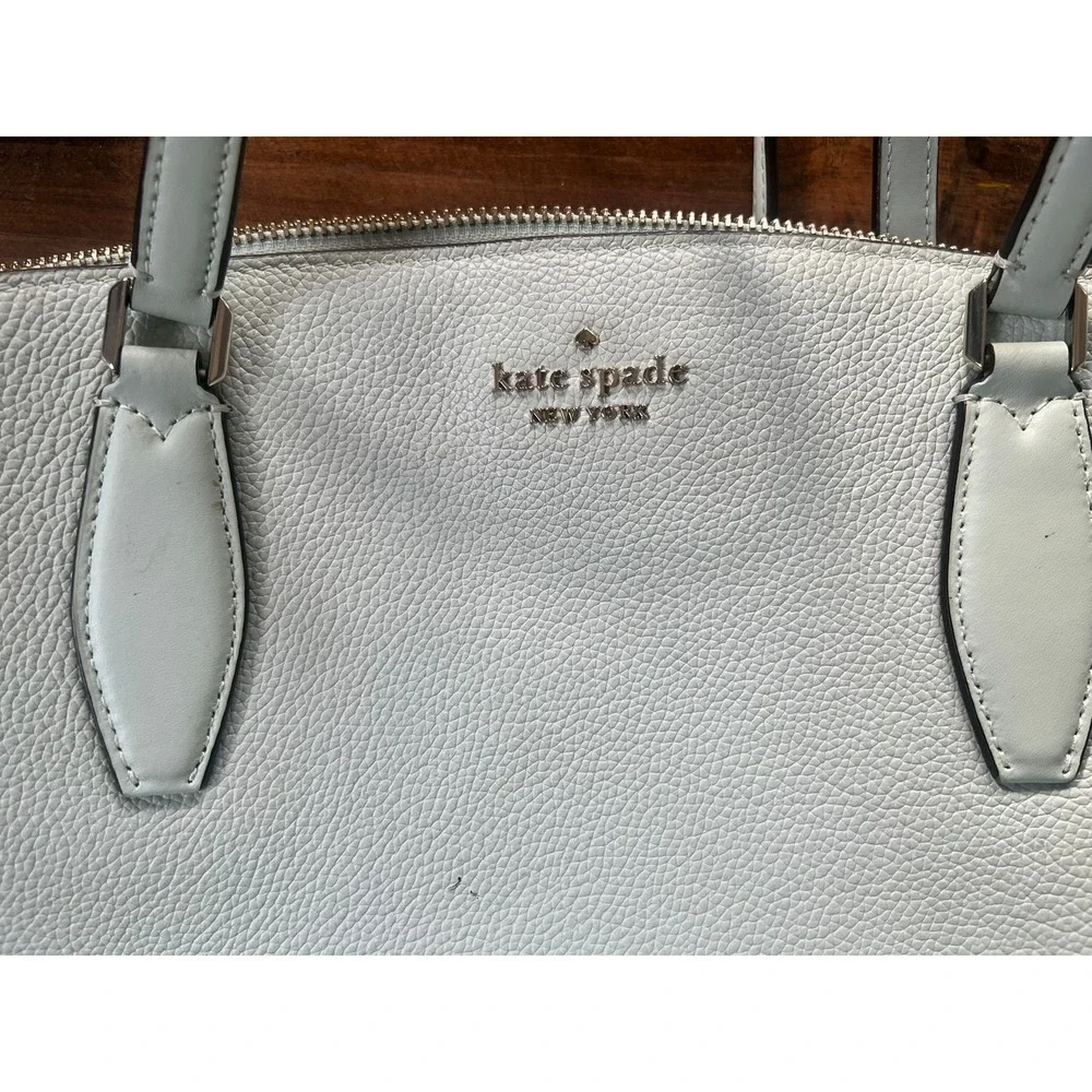Kate Spade Mint Green Pebble Leather Tote Bag and Matching Slim Wallet Set